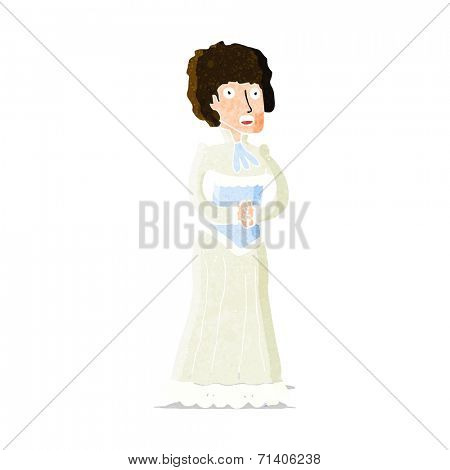 cartoon shocked victorian woman