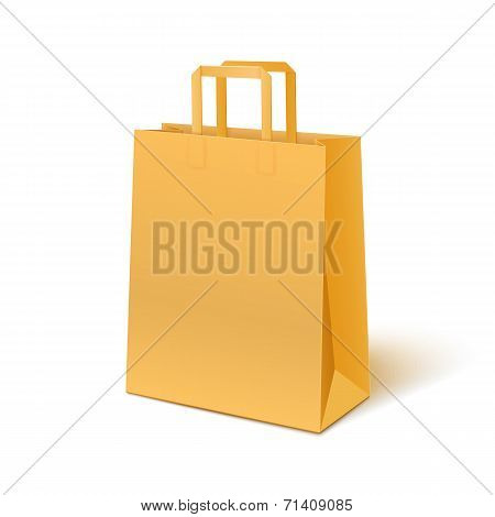 Blank paper bag isolated on white background
