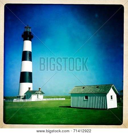 Instagram filtered image of the Bodie Lighthouse, Outer Banks, North Carolina