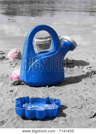 Acqua di lago sabbia blu fotografia