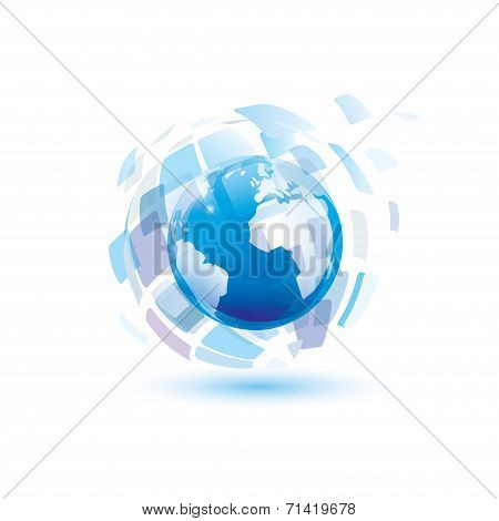 Digital World, Abstract Vector Symbol, Technology Concept