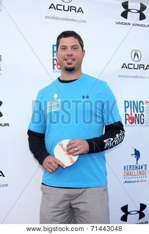 LOS ANGELES - SEP 4:  Josh Beckett at the Ping Pong 4 Purpose Charity Event at Dodger Stadium on September 4, 2014 in Los Angeles, CA
