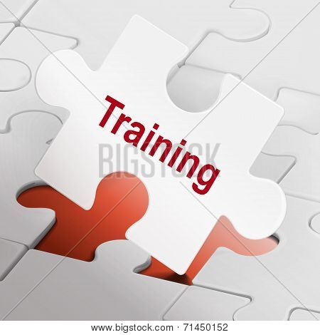 Training Word On White Puzzle Pieces