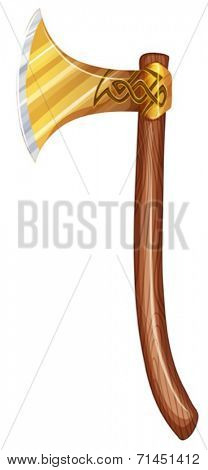 Illustration of a sharpened ax on a white background