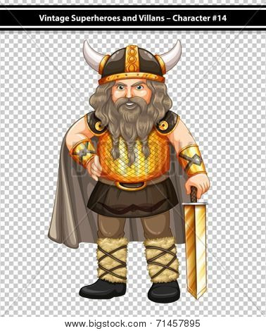 Illustration of a male viking