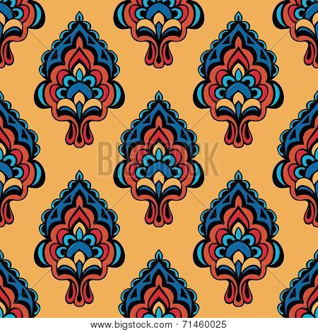 Vintage Damask Floral Vector Oriental