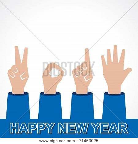 creative happy new year 2015 design with finger stock vector