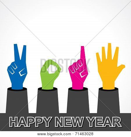 creative happy new year 2015 design with finger