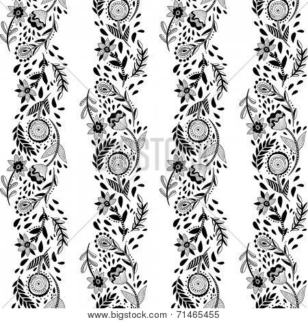 floral stripe seamless pattern
