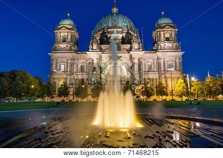 Berlin Dom and a fountain