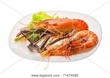 Giant Freshwater Prawn And King Prawns