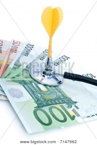 Euro With Stethoscope And Darts