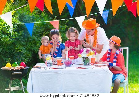 Dutch Family Having Grill Party