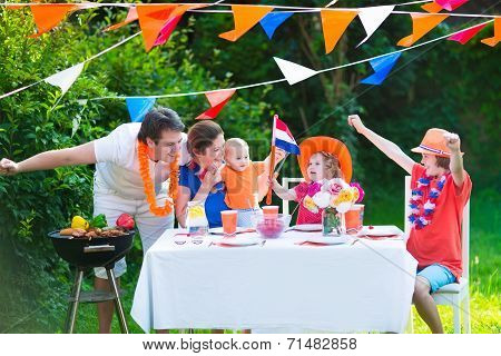 Dutch Family Having Grill Party