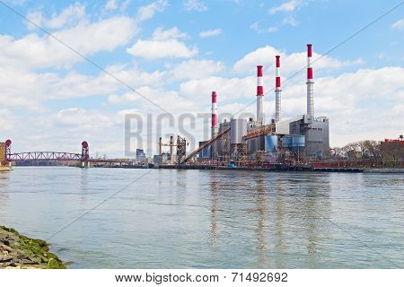 Power station near the water