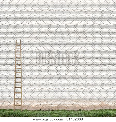 huge white brick wall