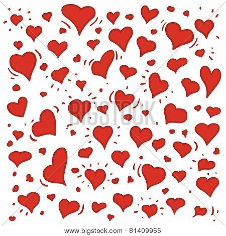 Hand drawn illustration of different lovely hearts