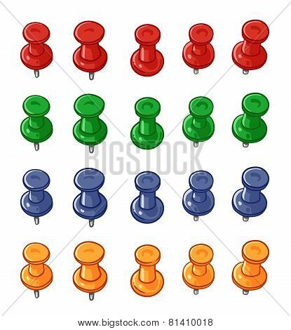 Set of push pins