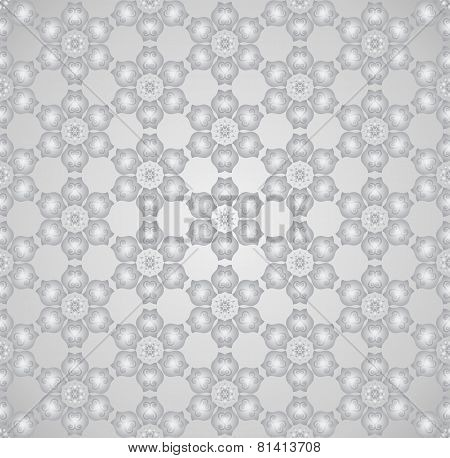 Silver Tulip Flower And Swirl Pattern On Pastel Background