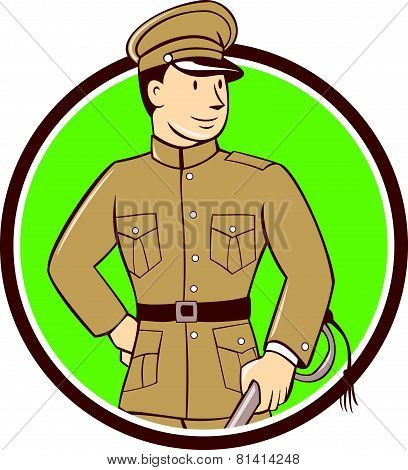 World War One British Officer Circle Cartoon