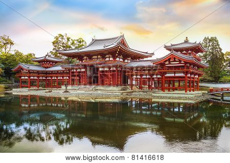 The Phoenix Hall of Byodo-in Temple in Kyoto Japan