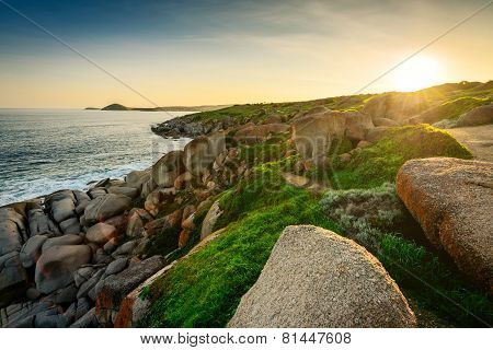 Sunset above the island