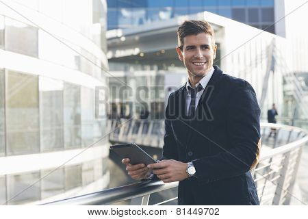 Businessman using a digital tablet