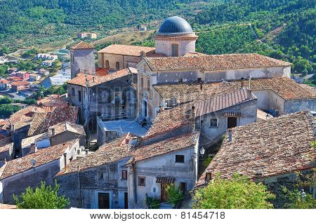 Panoramic view of Morano Calabro. Calabria. Italy.