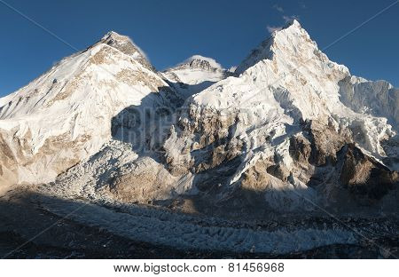 Evening View Of Everest From Pumo Ri Base Camp