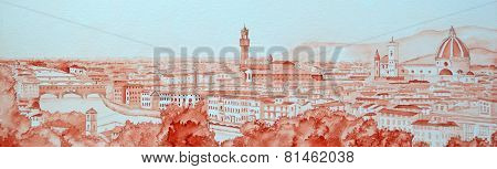 Water Colour Florence Panorama