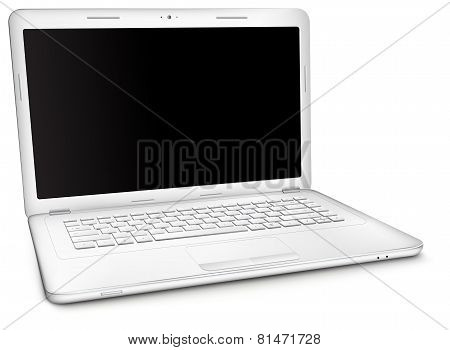 Silver Laptop With Black Blank Screen