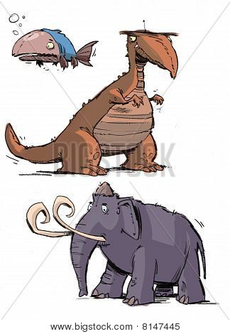 Dinosauros a dravých ryb