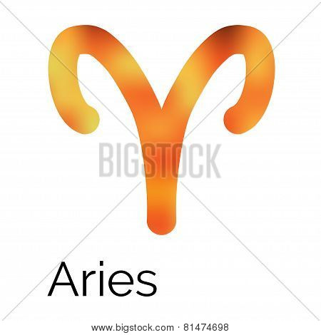 Zodiac Symbol Aries, Vector Sign