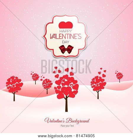 Valentine Trees With Heart Shaped Leaves