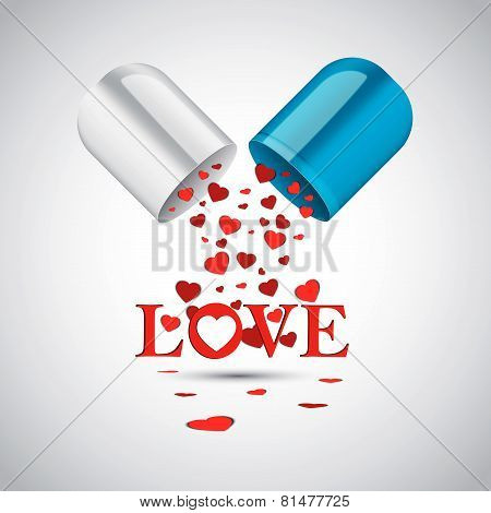 Multiple Hearts Inside Capsule Pill