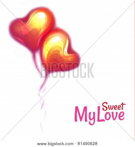 Vector illustration of red glossy balloons