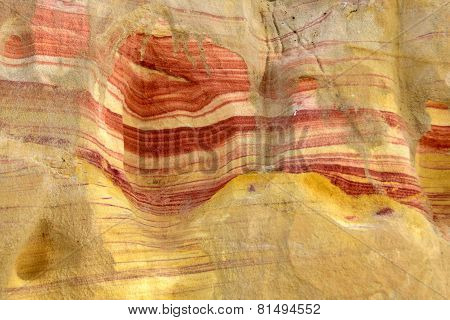 Colored Rock In Negev Desert.