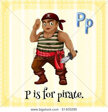 Flashcard letter P is for pirate