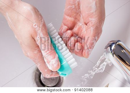 Woman Washing Her Hands