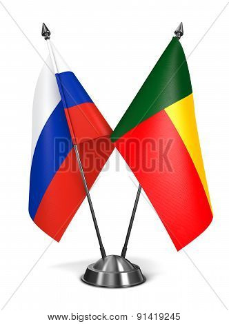 Russia and Benin - Miniature Flags.