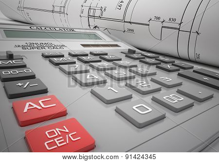 Close-up view of calculator with charts