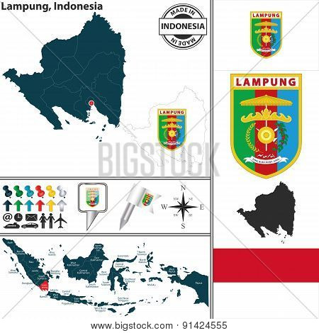 Map Of Lampung, Indonesia