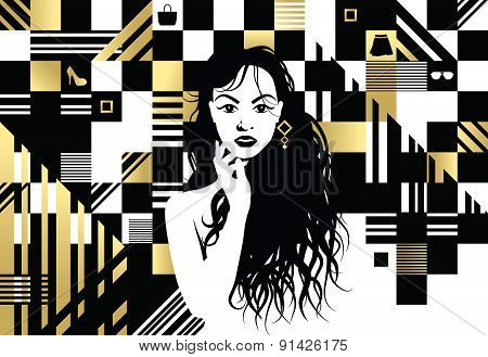 Black White Fashion Shape