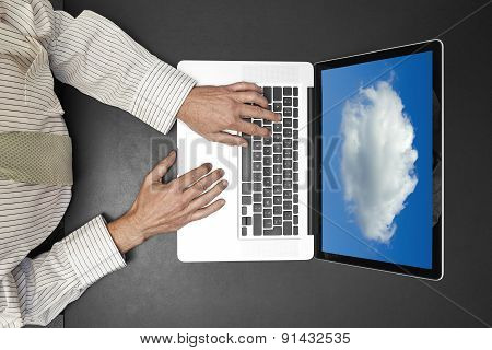 Working On Laptop - From Above