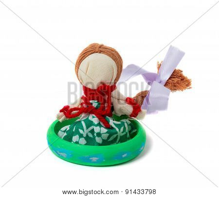 Ukrainian Traditional Doll Isolated On White Background