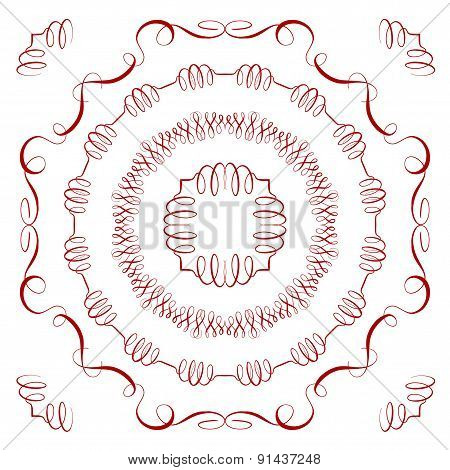 Set of vintage callygraphy elements and frames.