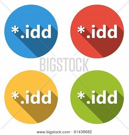 Collection Of 4 Isolated Flat Buttons For Idd Extension