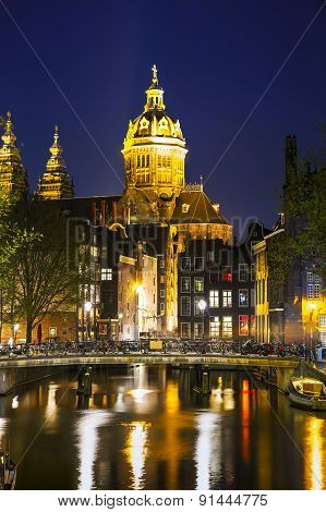 The Basilica Of Saint Nicholas (sint-nicolaasbasiliek) In Amsterdam