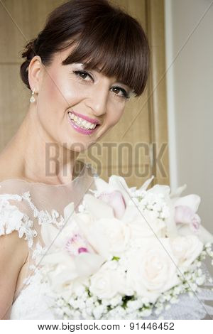 Beautiful Bride With Her Bouquet