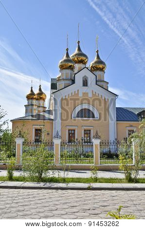 Orthodox Temple On The Background Of Blue Sky.
